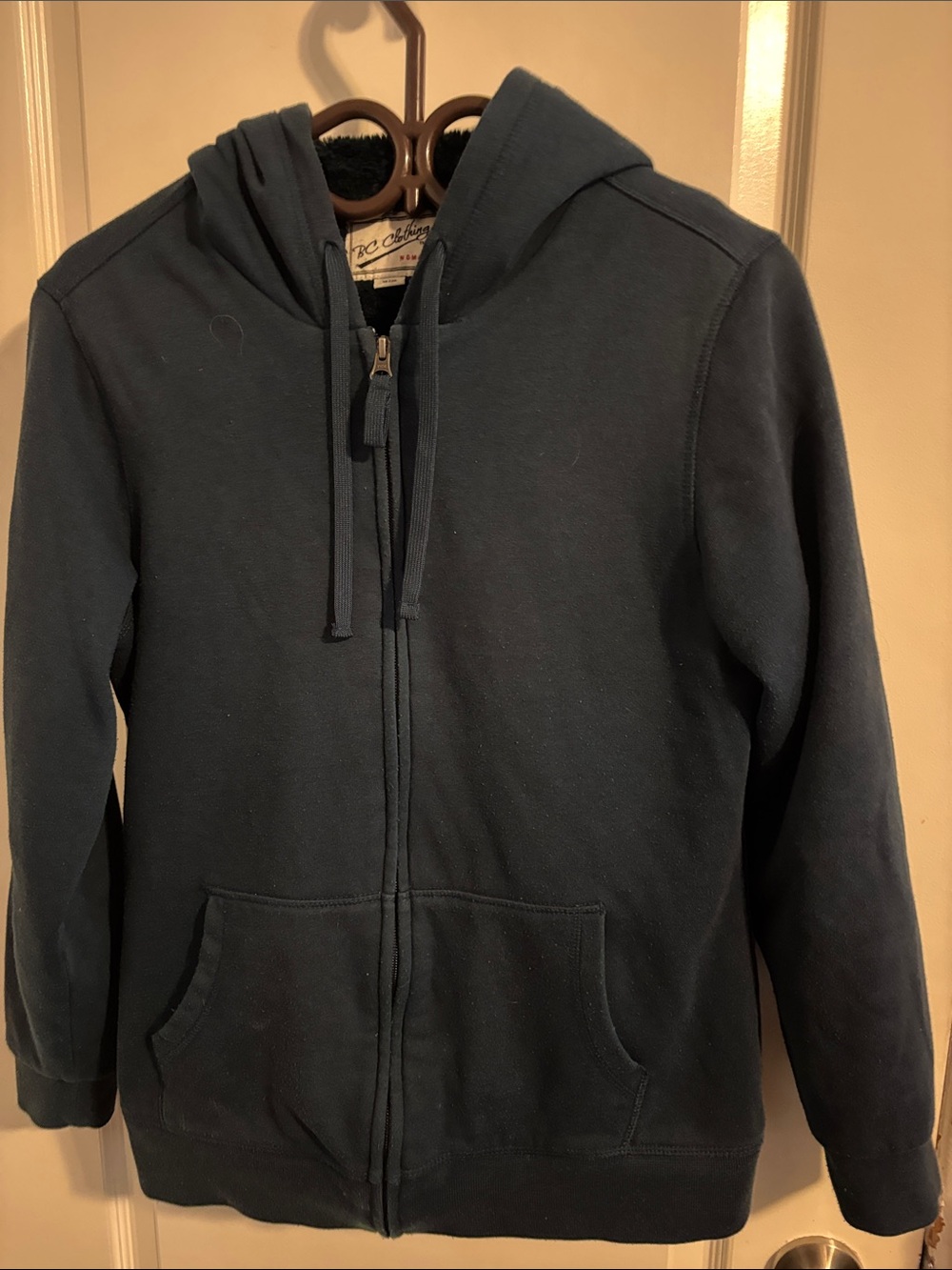 BC Clothing Navy Full-Zip Utility Plush Lined Hoodie Jacket